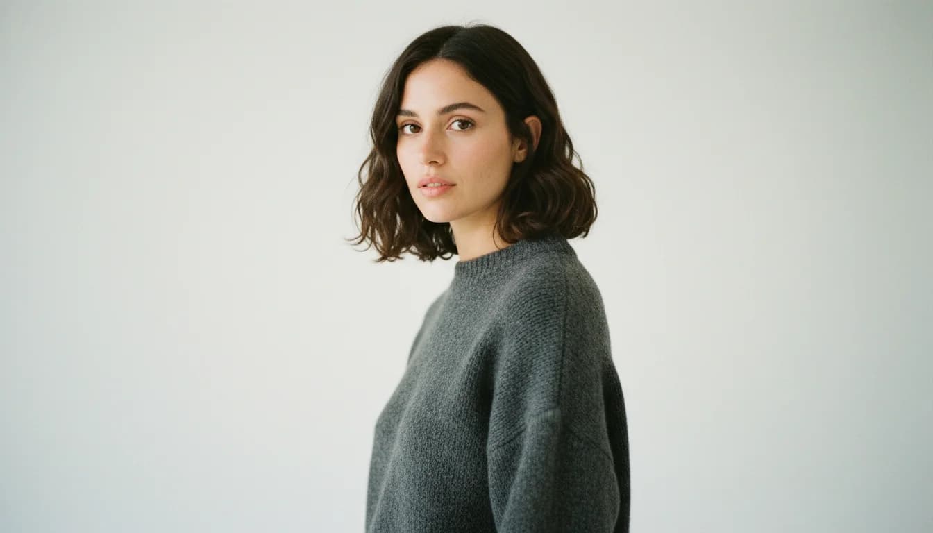 Model wearing the garment in a clean studio