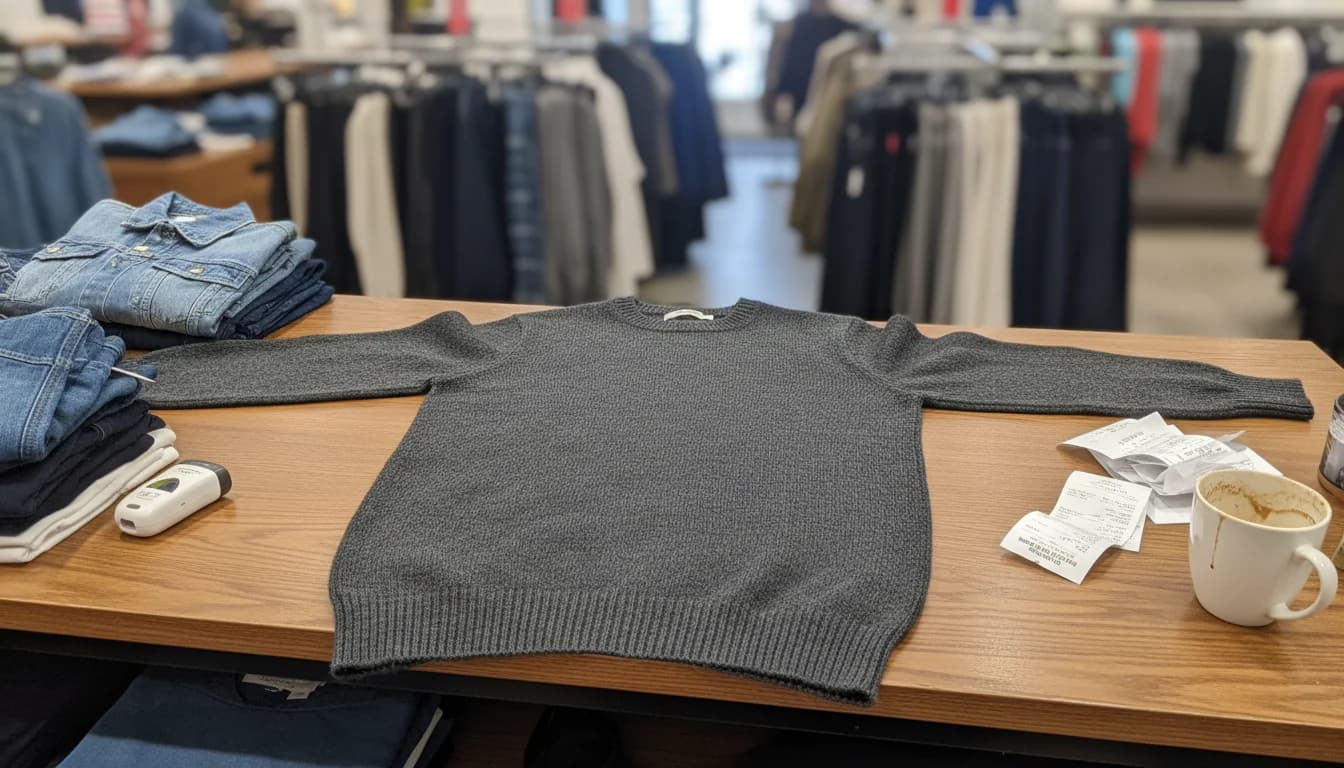 Flat garment laid on the floor before AI generation